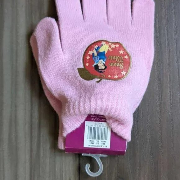 NWT Disney Princess SNOW WHITE Girls Knit Gloves Pink 1 Size Youth - Picture 5 of 5